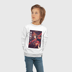 Свитшот хлопковый детский Мэгумин, цвет: белый — фото 2