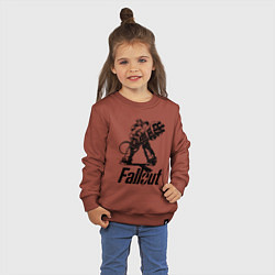 Свитшот хлопковый детский Фоллаут - силовая броня, цвет: кирпичный — фото 2