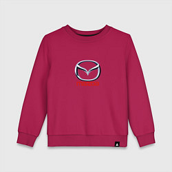 Свитшот хлопковый детский Mazda logo, цвет: маджента