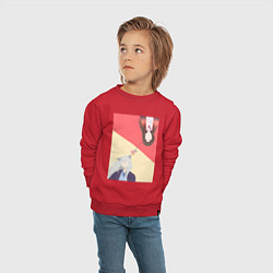 Свитшот хлопковый детский Очень приятно Томоэ, цвет: красный — фото 2