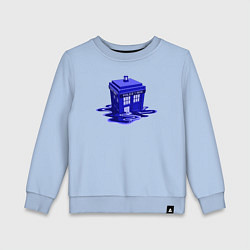 Свитшот хлопковый детский Tardis ink, цвет: мягкое небо