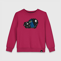 Свитшот хлопковый детский Тардис и звёзды, цвет: маджента