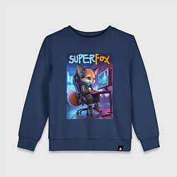 Детский свитшот Super fox gamer - ai art fantasy