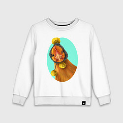 Свитшот хлопковый детский Кура, цвет: белый