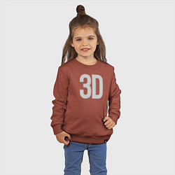Свитшот хлопковый детский 3D, цвет: кирпичный — фото 2