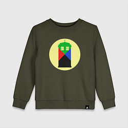 Свитшот хлопковый детский Tardis color, цвет: хаки