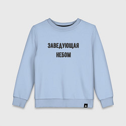 Свитшот хлопковый детский Заведующая небом, цвет: мягкое небо