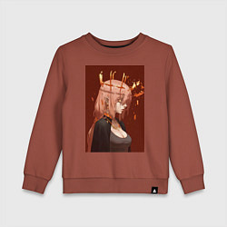 Свитшот хлопковый детский Человек-бензопила Макима Общественная безопасность, цвет: кирпичный
