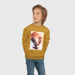 Свитшот хлопковый детский Корзинка фруктов Тору Хонда, цвет: горчичный — фото 2