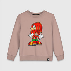 Свитшот хлопковый детский Наклз из соника, цвет: пыльно-розовый
