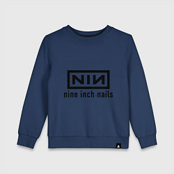 Свитшот хлопковый детский NIN: Nine inch nails, цвет: тёмно-синий
