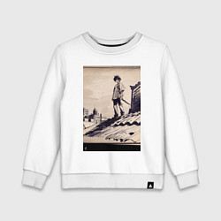 Свитшот хлопковый детский 17-years-old kid on the roof, цвет: белый