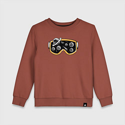 Свитшот хлопковый детский Космическая маска, цвет: кирпичный