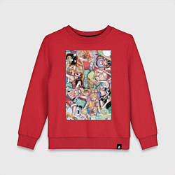 Детский свитшот Ван-Пис Дзимбэ коллаж отдыхающей команды