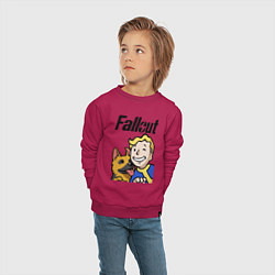 Свитшот хлопковый детский Vault boy and shepherd, цвет: маджента — фото 2