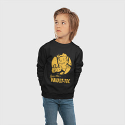 Свитшот хлопковый детский Vault boy like print, цвет: черный — фото 2