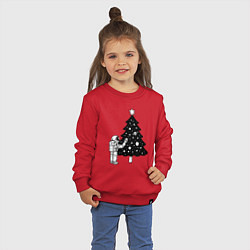 Свитшот хлопковый детский Космический праздник, цвет: красный — фото 2