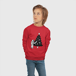 Свитшот хлопковый детский Космический праздник, цвет: красный — фото 2