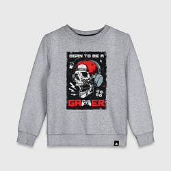 Свитшот хлопковый детский Born to be gamer, цвет: меланж