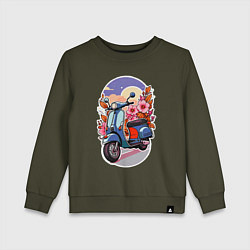 Свитшот хлопковый детский Свидание на закате, цвет: хаки