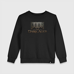 Свитшот хлопковый детский Doom the dark ages logo, цвет: черный