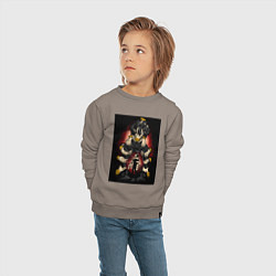 Свитшот хлопковый детский Моя геройская академия Все За Одного, цвет: утренний латте — фото 2