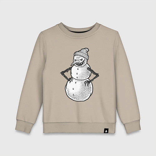 Детский свитшот Злобный снеговик / Миндальный – фото 1