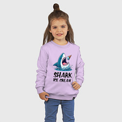 Свитшот хлопковый детский Shark ice cream - ai art, цвет: лаванда — фото 2