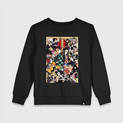 Свитшот хлопковый детский Клинок, рассекающий демонов Тандзиро Камадо Мудзан, цвет: черный
