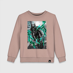 Свитшот хлопковый детский Моя геройская академия Идзуку Мидория причуда, цвет: пыльно-розовый