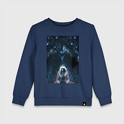 Свитшот хлопковый детский Поднятие уровня в одиночку Джину Сон тень, цвет: тёмно-синий