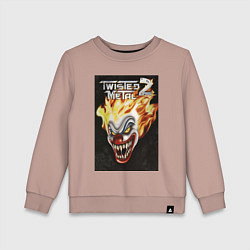 Свитшот хлопковый детский Twisted metal 2 - clown head, цвет: пыльно-розовый