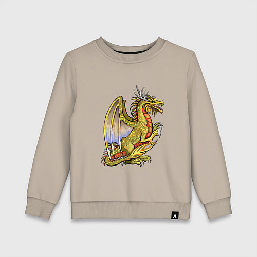 Детский свитшот HOMM3 gold dragon / Миндальный – фото 1