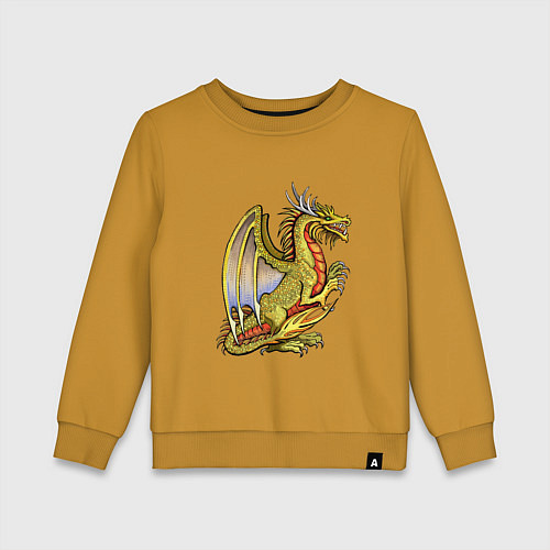 Детский свитшот HOMM3 gold dragon / Горчичный – фото 1