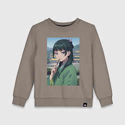 Свитшот хлопковый детский Монолог фармацевта Маомао детектив, цвет: утренний латте