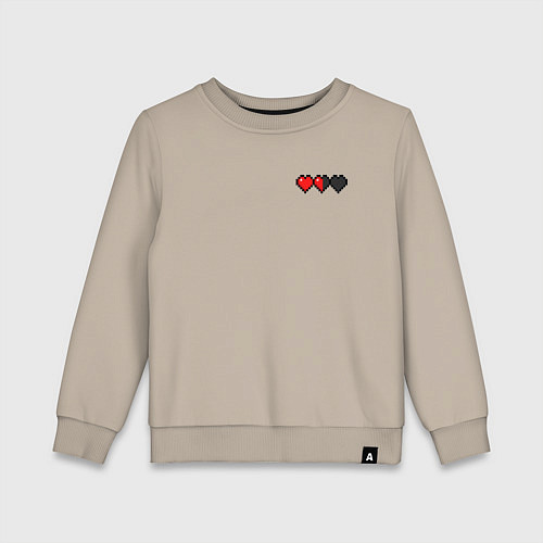 Детский свитшот Майнкрафт сердечки большие / Миндальный – фото 1