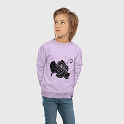 Свитшот хлопковый детский Только смелым покоряются моря, цвет: лаванда — фото 2