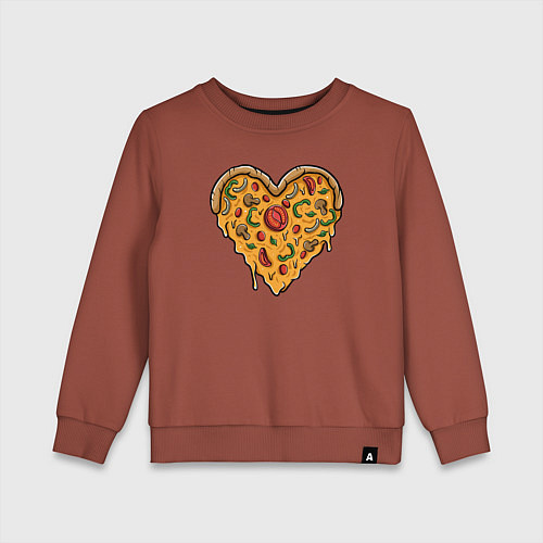 Детский свитшот Pizza heart / Кирпичный – фото 1