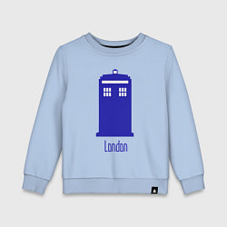 Свитшот хлопковый детский Tardis - London, цвет: мягкое небо