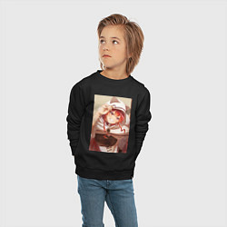 Свитшот хлопковый детский Реинкарнация безработного Эрис Бореас Грейрат кошк, цвет: черный — фото 2