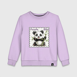 Свитшот хлопковый детский Панда Миа акварель, цвет: лаванда