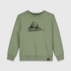 Свитшот хлопковый детский Змей новогодний, цвет: авокадо