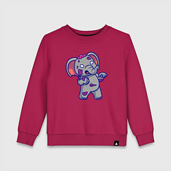 Свитшот хлопковый детский Слонёнок зомби, цвет: маджента