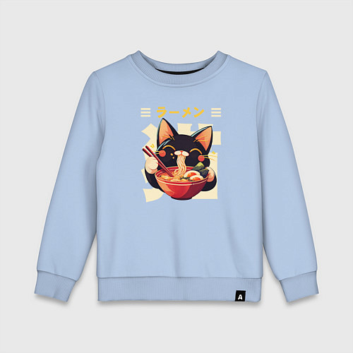 Детский свитшот Ramen and cat / Мягкое небо – фото 1