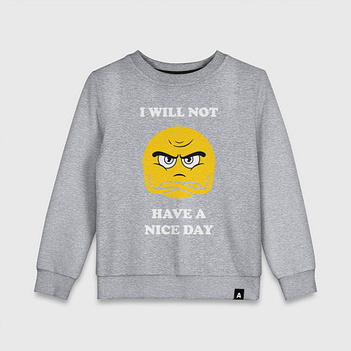 Детский свитшот У меня не будет хорошего дня / Меланж – фото 1