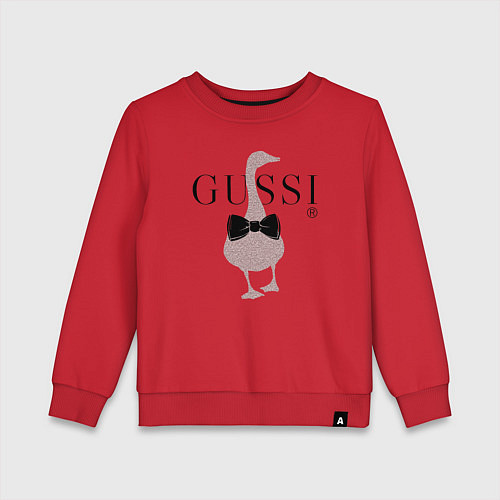 Детский свитшот Гусси - бант-бабочка / Красный – фото 1
