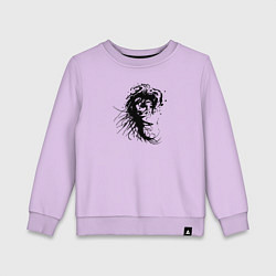 Свитшот хлопковый детский Тёмная душа девочки, цвет: лаванда