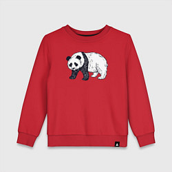 Свитшот хлопковый детский Панда медведь, цвет: красный