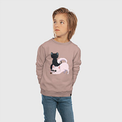 Свитшот хлопковый детский Магическая битва Сатору Годзё Сугуру Гэто коты, цвет: пыльно-розовый — фото 2