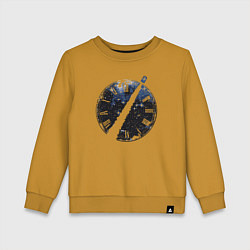 Свитшот хлопковый детский Тардис и время, цвет: горчичный